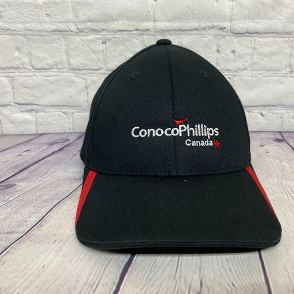 Conoco Phillips Hat Cap Stretch Fit L/XL Black Red Embroidered Logo Oil & Gas - Picture 5 of 10